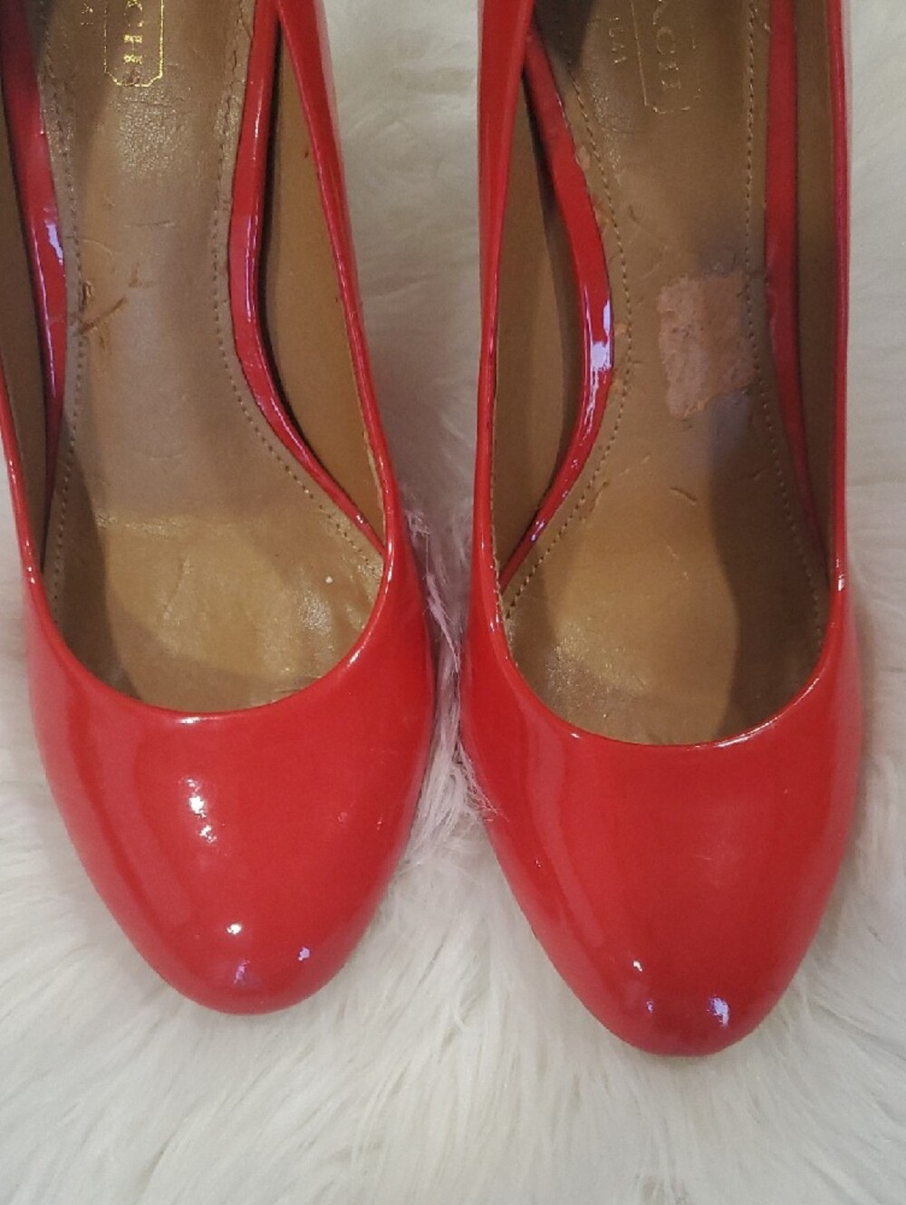Coach Shelley Red Patent Leather Round-Toe Pumps Size 8.5 B - Picture 7 of 16